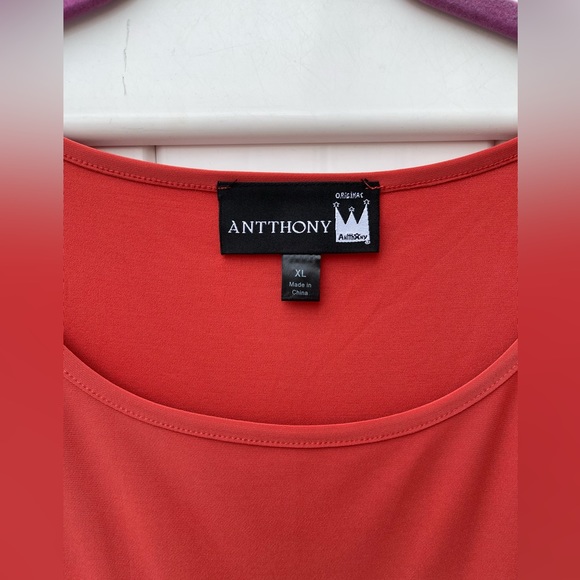 Antthony Orange Sharkbite-Hem Casual Tunic Top size X-Large - Picture 3 of 9